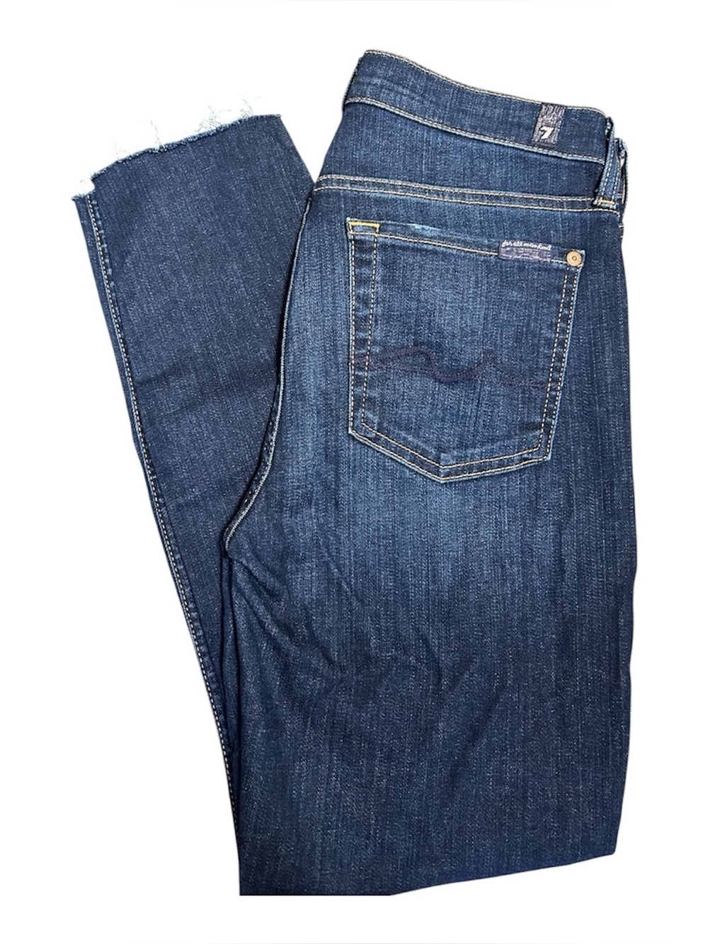 7 For All Mankind Women's Ankle Gwenevere Indigo Skinny Jeans Sz 27